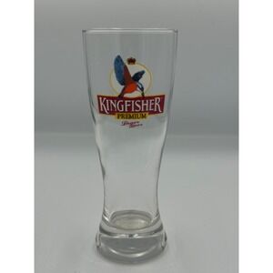 Kingfisher Premium Lager Beer Glass Pilsner Brewery Logo Barware Clear 12oz 14